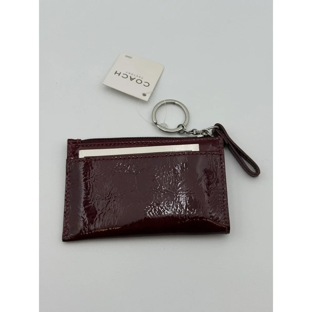 Coach Burgundy Patent Leather Shine‎ Pouch